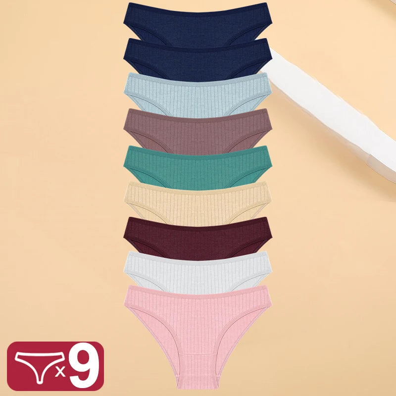 9 Pack Cotton Panties Women Underwear Striped Panty Female Soft Lingerie Briefs Underpant Intimates Set The Clothing Company Sydney