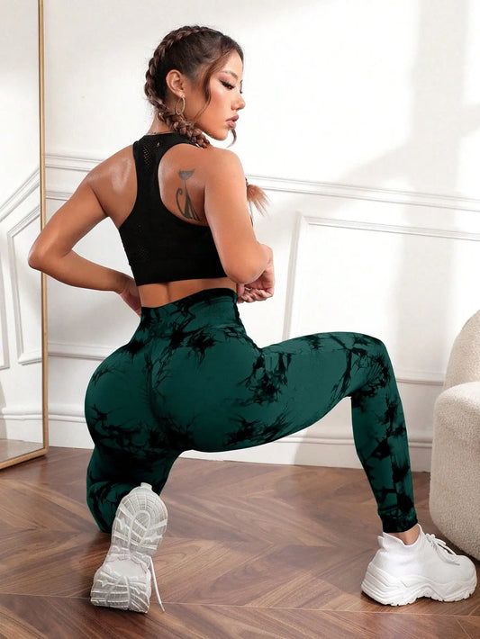 Tie Dye Yoga Pants Sport Leggings Women Seamless High Waist Push Up Tights Fitness Workout Gym Clothing The Clothing Company Sydney