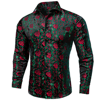 Men's Long Sleeve Black Paisley Silk Dress Shirts Casual Tuxedo Wedding Party Shirt Luxury Designer Men Clothing The Clothing Company Sydney