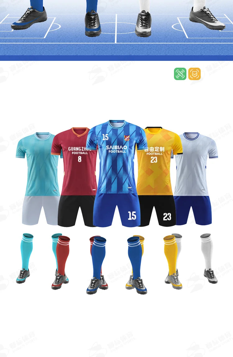 Adult Kids Customised Football Jerseys Soccer Uniform Mem Women Team Training Quick-Drying Sportswear  Futsal Tracksuit Outfit