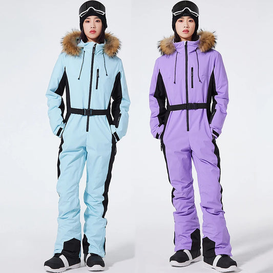 Winter Jumpsuit Ski Suit Outdoor Snowboard Jacket Suit Waterproof Windproof Set Warm Snow Jumpsuit - The Clothing Company Sydney