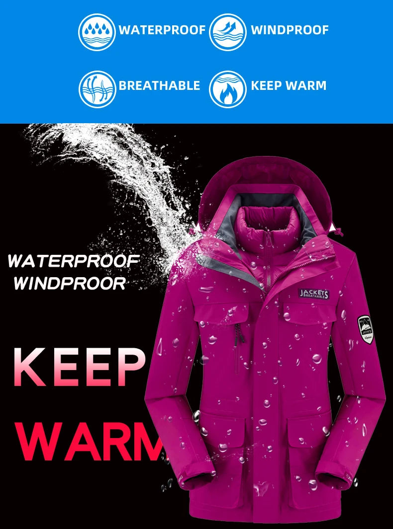 Ski Suit Snowboard Suits Women Windproof Waterproof Warm Thicken Snow Pants And Down Jacket Ski Clothes Set - The Clothing Company Sydney