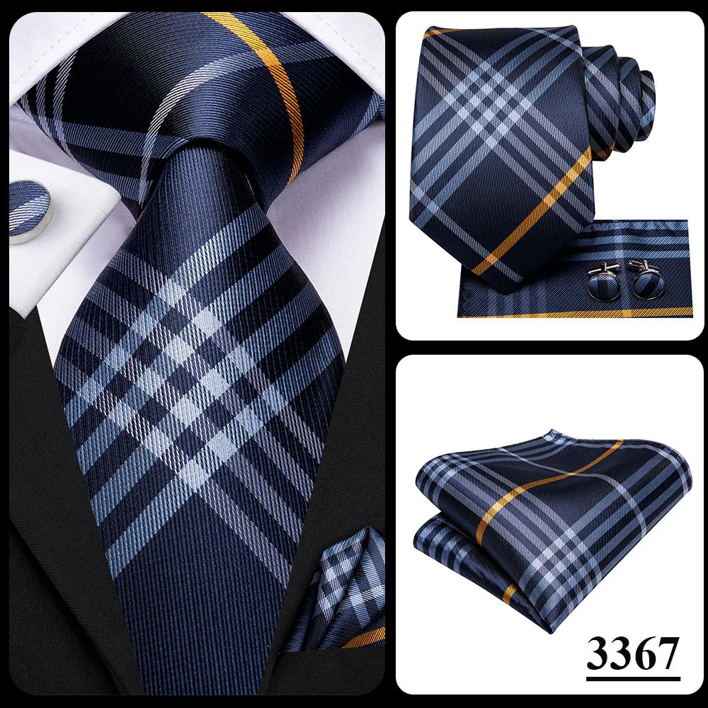Blue Paisley Silk Tie Set – Necktie, Cufflinks & Hanky for Men The Clothing Company Sydney