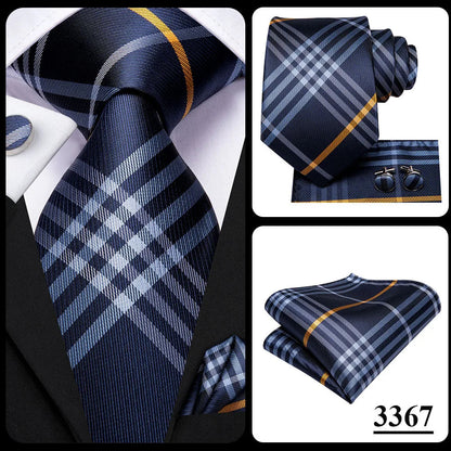 Blue Paisley Silk Tie Set – Necktie, Cufflinks & Hanky for Men The Clothing Company Sydney