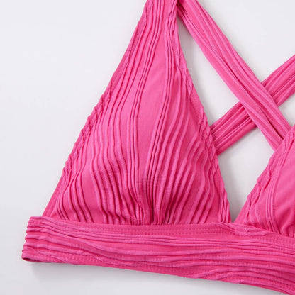 2 Piece Wrinkled Crinkled Bikini Swimwear Swimsuit Two-pieces Bikini Set High Cut Bathing Suit Swim Beach Wear The Clothing Company Sydney