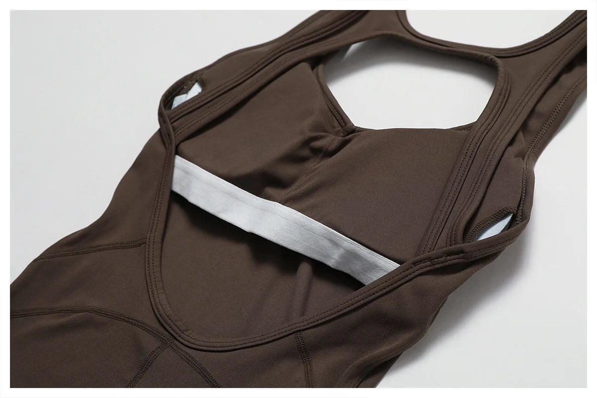 Open Back V Jumpsuit Gym Set Training Yoga Suit Sportswear Women Sports Jumpsuit Fitness Rompers Stretch Workout Bodysuits The Clothing Company Sydney