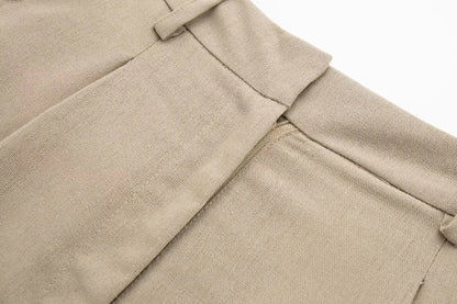 2 Piece Women's Suit Button V Neck Waistcoats Elegant Vest Top Zipper High Waist Slim Pants Shorts Summer Female Streetwear - The Clothing Company Sydney
