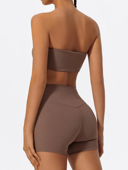 Two Piece Fitness Sports Set Women Workout Yoga Outfit Strapless Bra Gym Crop Top Gym Suits The Clothing Company Sydney