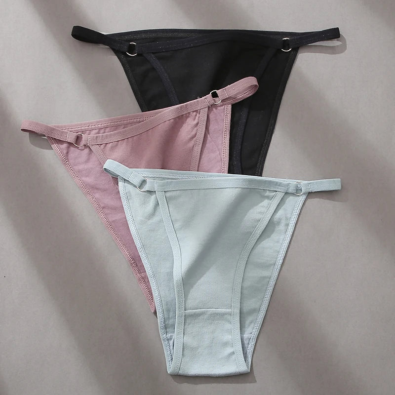 3 Pack Women's Cotton Panties Low Waist Bikini Briefs Ladies Underwear Soft Solid Underpants Lingerie The Clothing Company Sydney