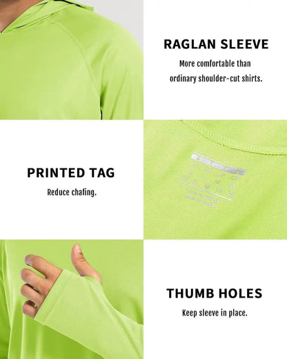 UPF 50+ Hooded T-Shirts Mens Sun Protection Long Sleeve Quick Dry T shirts Outdoor Sports Running Hoodies Pullover Tops The Clothing Company Sydney