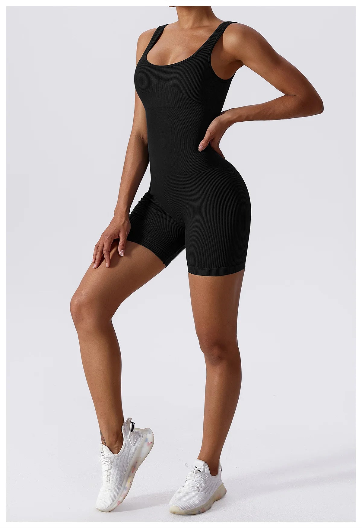 Women's Yoga Rompers One Piece Seamless Ribbed Jumpsuit Padded Sports Bra Romper Fashion Fitness Sportwear The Clothing Company Sydney
