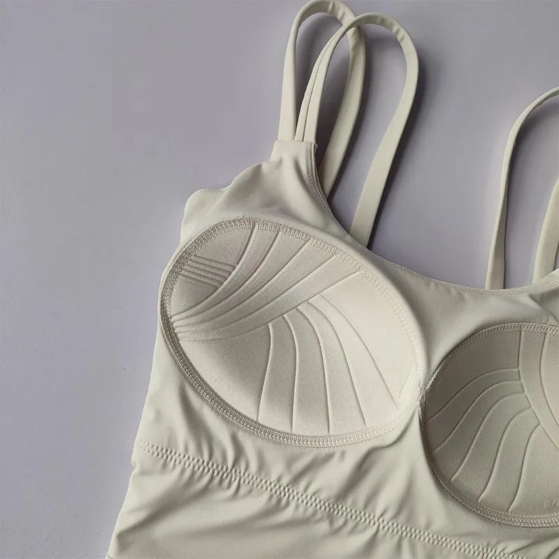 Women's Sports Bras Fitness Top Lingerie, Push Up Fixed Pad Yoga Bra Knotted Back Running Vest Gym Tops The Clothing Company Sydney