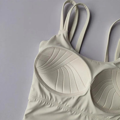 Women's Sports Bras Fitness Top Lingerie, Push Up Fixed Pad Yoga Bra Knotted Back Running Vest Gym Tops The Clothing Company Sydney