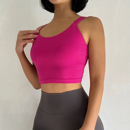 Women's Sports Bras Fitness Top Lingerie, Push Up Fixed Pad Yoga Bra Knotted Back Running Vest Gym Tops The Clothing Company Sydney