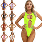 One Piece Womens Bodysuit High Cut Tight Monokini Summer Swimsuit Party Romper Swimwear - The Clothing Company Sydney