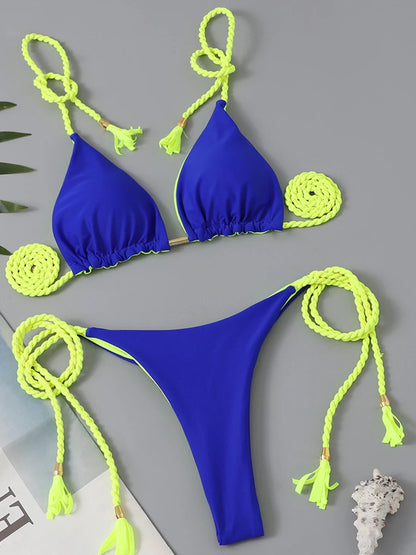 2 Piece Triangle String Bikini Swimsuit Tie Side Thong Swimwear Female Bathing Swimming Suit Summer Beachwear The Clothing Company Sydney