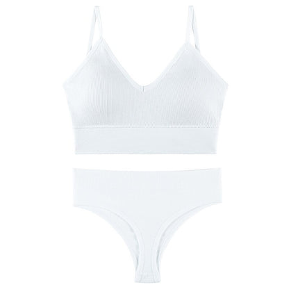 2 Piece French Soft Padded Top Ladies Set Seamless Bra Thong Low Waist Panties Wireless Backless Bralette Underwear The Clothing Company Sydney
