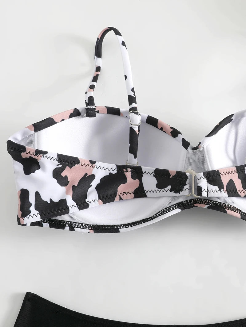 Two Piece Swimsuit Womens Bikini Set Beachwear Push Up Summer Bathing Suit Triangle Bikini Low Waist Swimwear - The Clothing Company Sydney