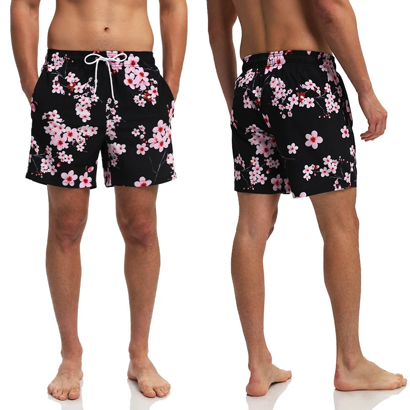 Summer Mens Shorts Polyester Gym Breathable Mesh Liner Elastic Waist Side Pocket Beach Board Shorts - The Clothing Company Sydney