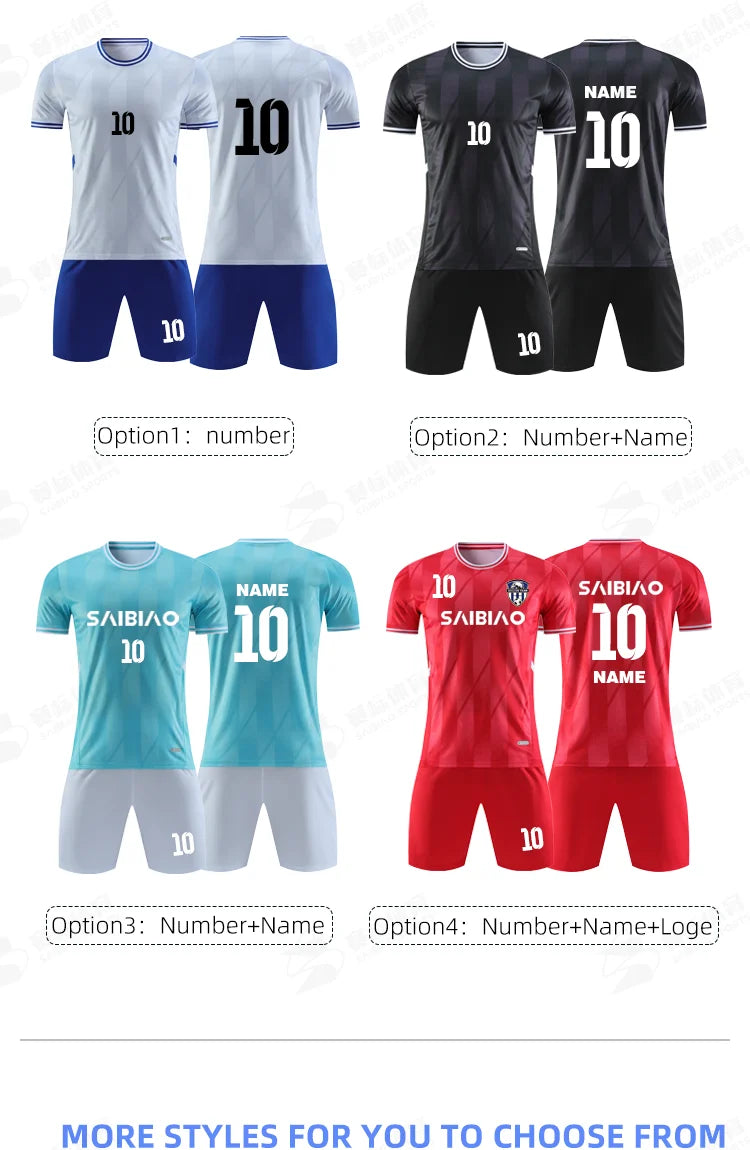 Adult Kids Customised Football Jerseys Soccer Uniform Mem Women Team Training Quick-Drying Sportswear  Futsal Tracksuit Outfit