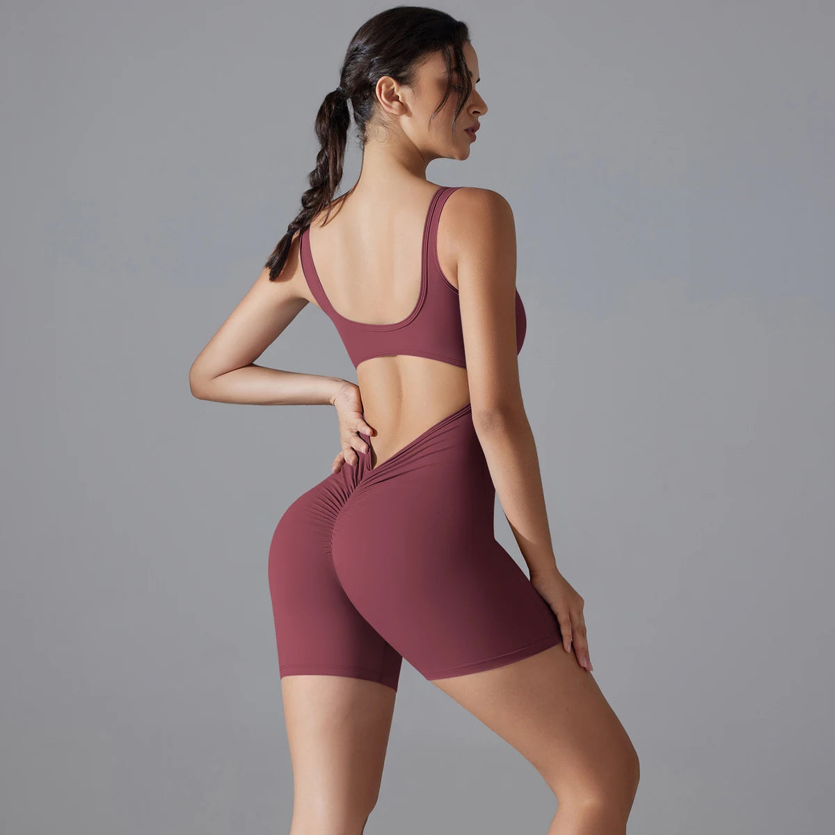 One Piece V Back Sports Jumpsuit Gym Romper Sleeveless Sportswear Bodysuit Women's Casual One-Piece Suit Yoga Clothing Set The Clothing Company Sydney