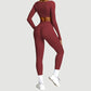 2 Piece Long Sleeve Gym Set Women Yoga Clothes Quick-Drying Sportswear Running Leggings Workout Sports Crop Top Shorts