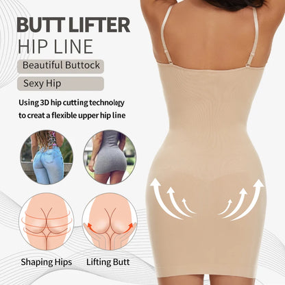 Seamless Shapewear Control Slips for Under Dresses Women Body Shaper Cami Slip - The Clothing Company Sydney