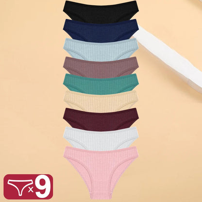 9 Pack Cotton Panties Women Underwear Striped Panty Female Soft Lingerie Briefs Underpant Intimates Set The Clothing Company Sydney