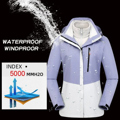 Women's Ski Suit Winter Waterproof Warm Hooded Windproof Raincoat Snow Pants Outdoor Snowboard Wear Set Skiing Overalls - The Clothing Company Sydney