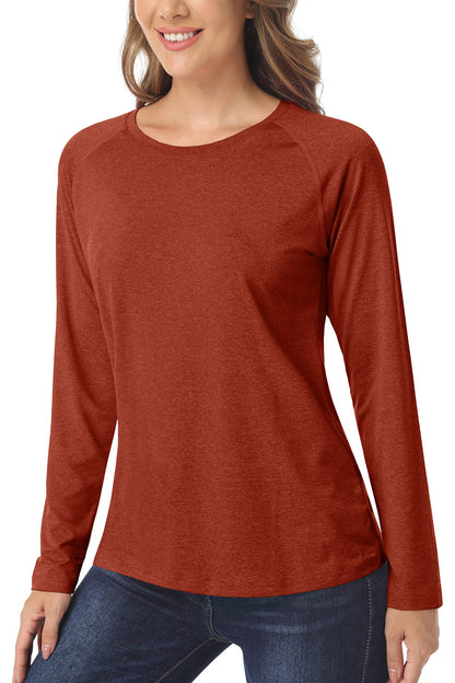 Sun Protection UPF 50+ Long Sleeve Shirts Womens Athletic Running T-shirts Quick Dry Sports Pullover Crew Neck Gym Tops The Clothing Company Sydney