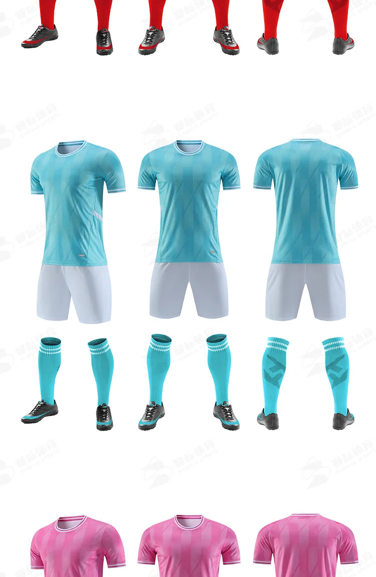 Adult Kids Customised Football Jerseys Soccer Uniform Mem Women Team Training Quick-Drying Sportswear  Futsal Tracksuit Outfit