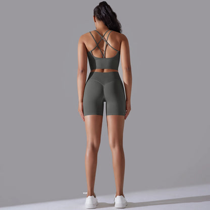 2 Piece Yoga Set Women's Tracksuit Seamless Running Workout Sportswear Gym Clothing Leggings Bra Fitness Suit - The Clothing Company Sydney