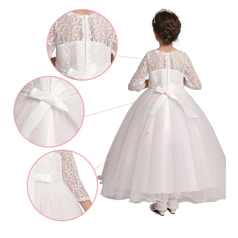 Baby Girl Princess Party Ball Gown Wedding White Kids Christmas Bridesmaid Costume Girl Birthday Party Dress The Clothing Company Sydney