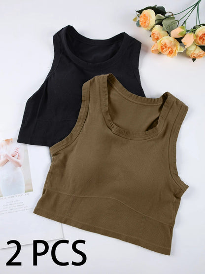 2 Pack Sports Bra Women Sleeveless Vest Beautiful Slim Tube Top Underwear With Bra Pads Undershirt Elastic Bralette Crop Top The Clothing Company Sydney