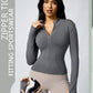 Women's Zipper Turtleneck Sports Long-Sleeve Sports Top, Gym Wear Ladies' Sportswear for Indoor Outdoor Jacket The Clothing Company Sydney