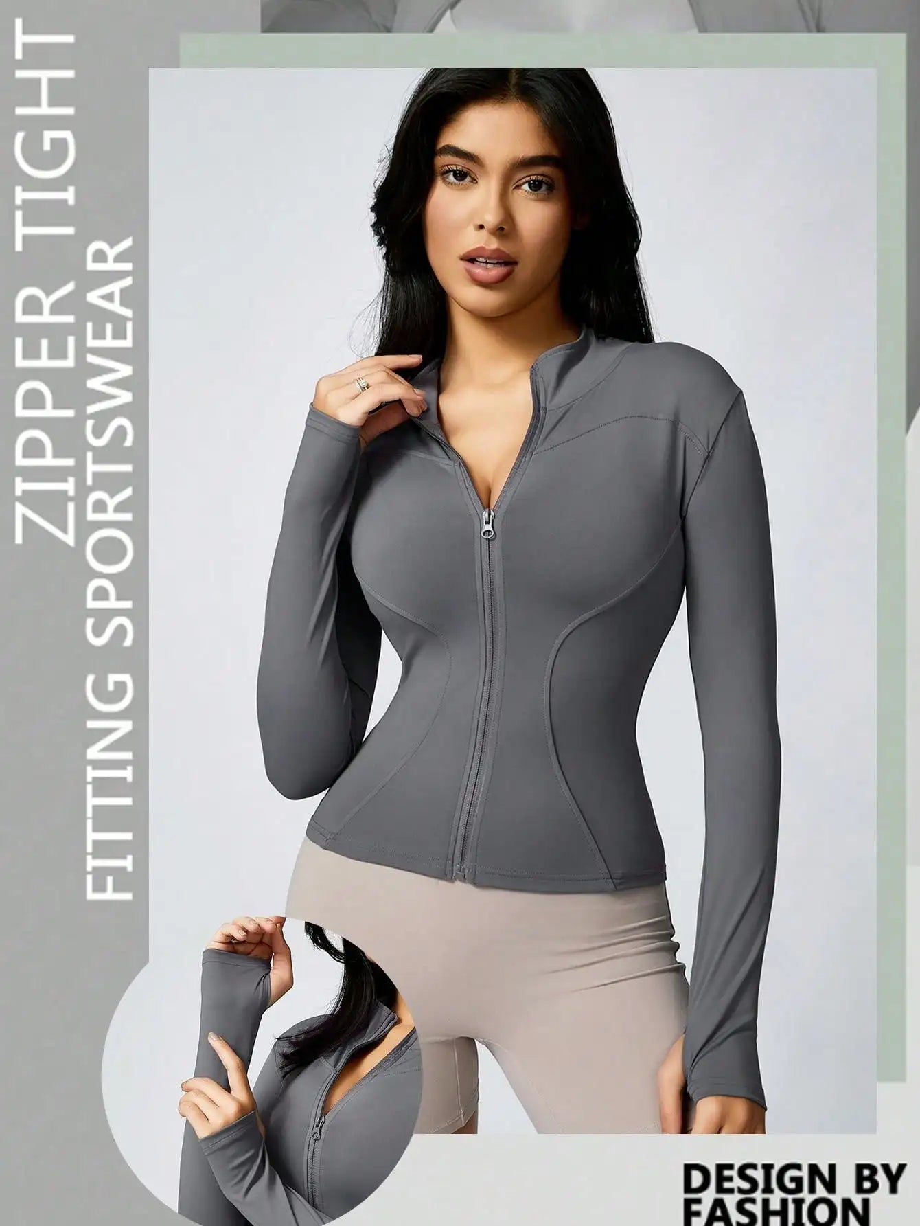 Women's Zipper Turtleneck Sports Long-Sleeve Sports Top, Gym Wear Ladies' Sportswear for Indoor Outdoor Jacket The Clothing Company Sydney