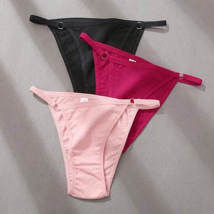 3 Pack Women's Cotton Panties Low Waist Bikini Briefs Ladies Underwear Soft Solid Underpants Lingerie The Clothing Company Sydney
