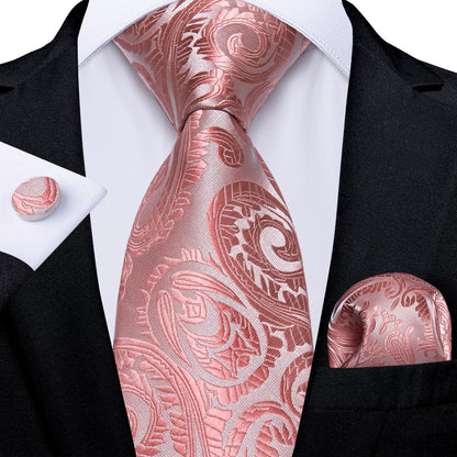Dot Plaid Paisley Floral Pink Ties For Men 100% Silk Wedding Party Neck Tie Handkerchief Cufflinks Men's Gift Set The Clothing Company Sydney