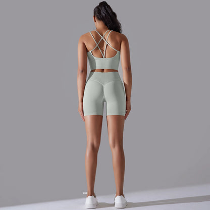 2 Piece Yoga Set Women's Tracksuit Seamless Running Workout Sportswear Gym Clothing Leggings Bra Fitness Suit - The Clothing Company Sydney