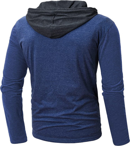 Men's Hoodies Sweatshirts Long Sleeve Solid Patchwork Single Breasted Drawstring Lightweight Casual Street Home Clothing Top The Clothing Company Sydney