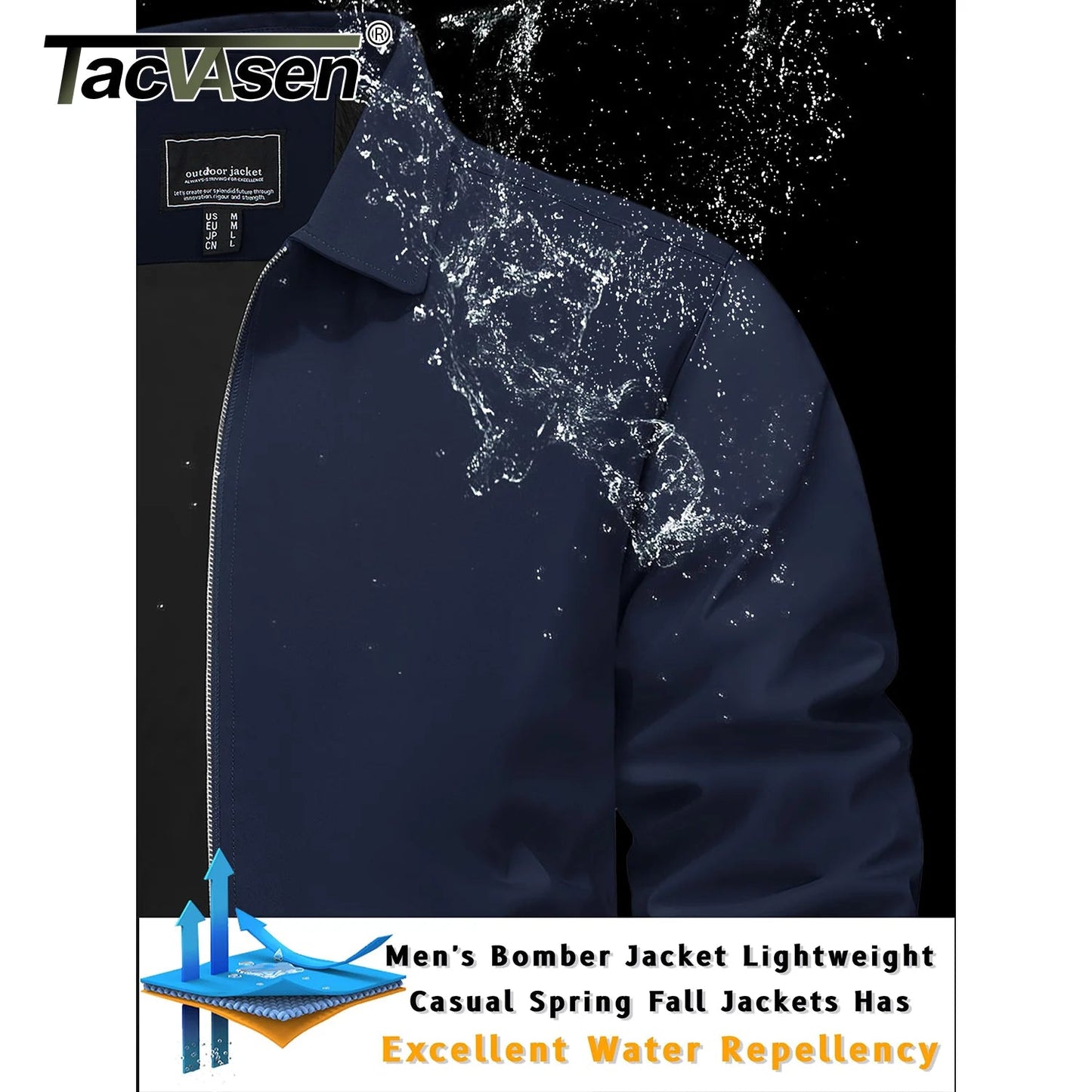 Lightweight Work Jackets Mens Fashion Tunic Style Zipper Pockets Bomber Jackets Full Zip Spring Fall Outerwear The Clothing Company Sydney