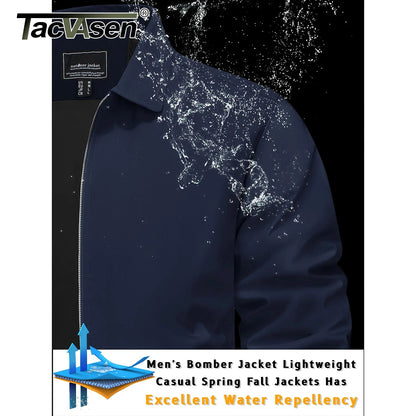 Lightweight Work Jackets Mens Fashion Tunic Style Zipper Pockets Bomber Jackets Full Zip Spring Fall Outerwear The Clothing Company Sydney