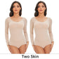 Spandex Elastic Body Suit Shapewear Women Body Shaper Long Sleeve Round Neck Seamless Shapers