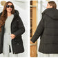 Hooded Parkas Women's Plus Size Casual Hooded Pocket Women Down Jacket Coat Outwear - The Clothing Company Sydney