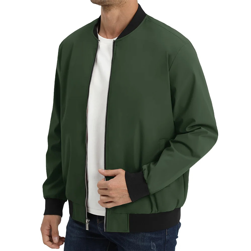 Lightweight Bomber Jackets Men's Waterproof Casual Jacket Outdoor Basketball Coats With Pocket Windbreaker - The Clothing Company Sydney