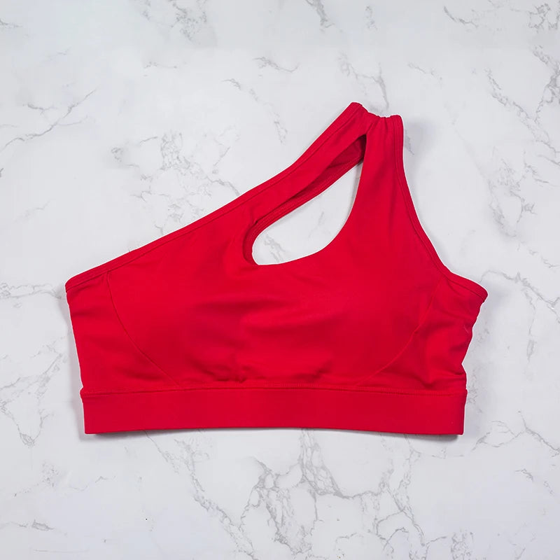 Womens One Shoulder Sports Bras Yoga Top Vest Yoga Gym Outdoor Sport Running Fitness Underwear The Clothing Company Sydney
