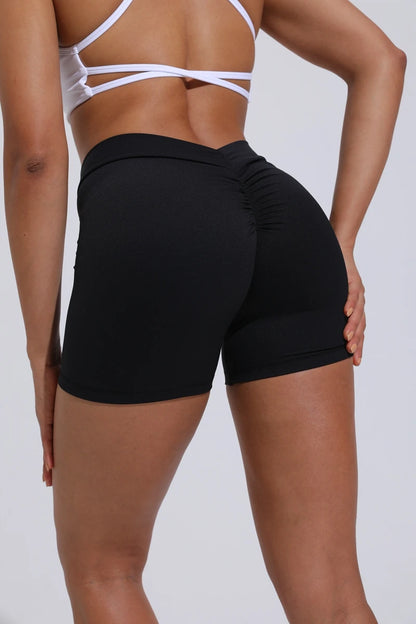 V-Back shorts High waist yoga women's training sports fitness pants Activewear Short - The Clothing Company Sydney