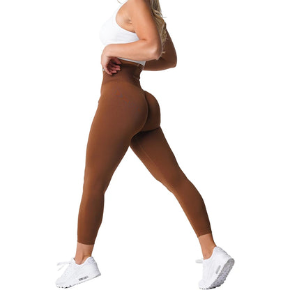 Seamless Womens Soft Workout Tights Fitness Outfits Yoga Pants High Waisted Gym Wear Spandex Leggings - The Clothing Company Sydney