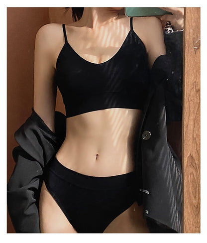 2 Piece French Soft Padded Top Ladies Set Seamless Bra Thong Low Waist Panties Wireless Backless Bralette Underwear The Clothing Company Sydney
