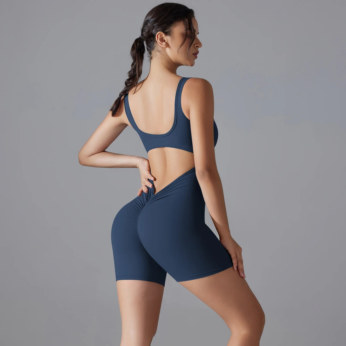 One Piece V Back Sports Jumpsuit Gym Romper Sleeveless Sportswear Bodysuit Women's Casual One-Piece Suit Yoga Clothing Set The Clothing Company Sydney